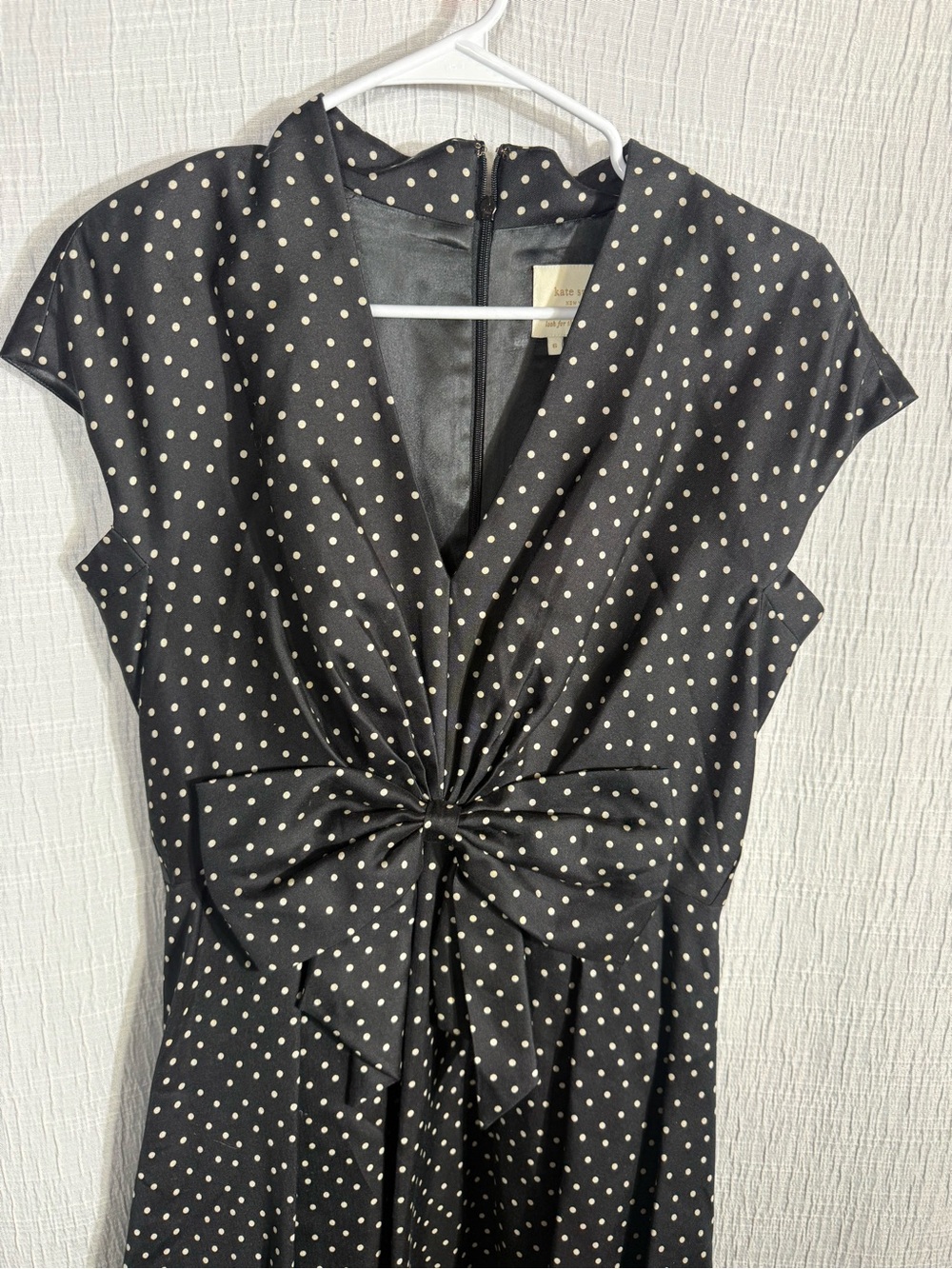 Kate Spade Freesia Polka Dot Bow Silk Dress Size 6 - Picture 5 of 11